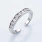 Sterling Silver Rhodium Finished Toe Ring with White Tone Cubic Zirconia Accents