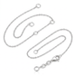 14k White Gold Adjustable Cable Chain 1.1mm