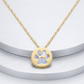 14k Yellow Gold Necklace with Dog Paw Print Symbol in Mother of Pearl