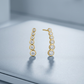 14k Yellow Gold Graduated Circles Climber Post Earrings with Cubic Zirconias