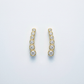 14k Yellow Gold Graduated Circles Climber Post Earrings with Cubic Zirconias
