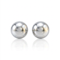 14k White Gold Spherical Stud Earrings (3.0 mm)