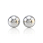 14k White Gold Spherical Stud Earrings (3.0 mm)