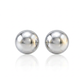14k White Gold Spherical Stud Earrings (3.0 mm)