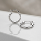 10k White Gold Polished Hoop Earrings (15 mm)