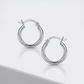 10k White Gold Polished Hoop Earrings (15 mm)