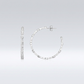 Sterling Silver Hoop Earrings with Round and Marquise Cubic Zirconias