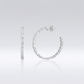 Sterling Silver Hoop Earrings with Round and Marquise Cubic Zirconias