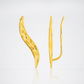 Textured Leaf Climber Earrings in 14k Yellow Gold