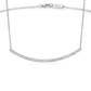 Sterling Silver Curved Bar Necklace with Cubic Zirconias