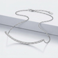 Sterling Silver Curved Bar Necklace with Cubic Zirconias