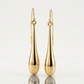 14k Yellow Gold Long Polished Teardrop Dangling Earrings