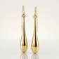 14k Yellow Gold Long Polished Teardrop Dangling Earrings