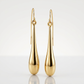14k Yellow Gold Long Polished Teardrop Dangling Earrings