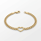 14k Yellow Gold 7 inch Curb Chain Bracelet with Heart