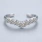 Sterling Silver Rhodium Finished V Shape Toe Ring with Cubic Zirconia Accents