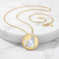 14k Yellow Gold Necklace with Cat Symbol in Mother of Pearl