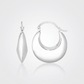 Sterling Silver Polished Puffed Hoop Earrings