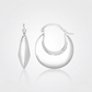 Sterling Silver Polished Puffed Hoop Earrings