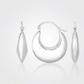 Sterling Silver Polished Puffed Hoop Earrings
