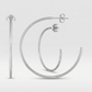 14k White Gold Polished Hoop Earrings