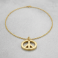 14k Yellow Gold with Peace Symbol Pendant