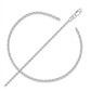 2.3mm 10k White Gold Rolo Anklet