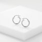 Sterling Silver Polished Hoop Style Earrings with Rhodium Plating (15mm)