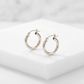 Sterling Silver Polished Hoop Style Earrings with Rhodium Plating (15mm)