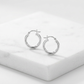 Sterling Silver Polished Hoop Style Earrings with Rhodium Plating (15mm)