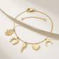 14k Yellow Gold 7 inch Bracelet with Polished Charms