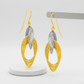 14k Two-Tone Gold Interlaced Multiple Row Earrings