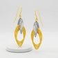 14k Two-Tone Gold Interlaced Multiple Row Earrings
