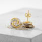 14k Two Tone Gold Love Knot Earrings