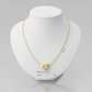 14k Yellow Gold Chain Necklace with Sliding Puffed Heart Charm