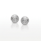 14k White Gold Textured Flat Style Stud Earrings