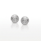 14k White Gold Textured Flat Style Stud Earrings