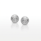 14k White Gold Textured Flat Style Stud Earrings