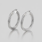 Sterling Silver Ridged Hoop Earrings with Textured Design