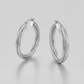Sterling Silver Ridged Hoop Earrings with Textured Design