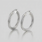 Sterling Silver Ridged Hoop Earrings with Textured Design