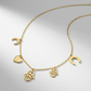 14K Yellow Gold Necklace with Polished Charms