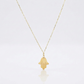 14K Yellow Gold Hand of Hamsa Necklace
