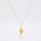 14K Yellow Gold Hand of Hamsa Necklace