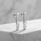 14k White Gold Textured Bar Earrings