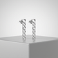 14k White Gold Textured Bar Earrings