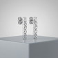 14k White Gold Textured Bar Earrings