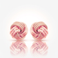 14k Rose Gold Love Knot with Ridge Texture Earrings