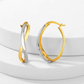 14k Two-Tone Gold Twisted Style Polished Hoop Earrings