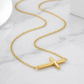 14k Yellow Gold Necklace with a Polished Cross Design
